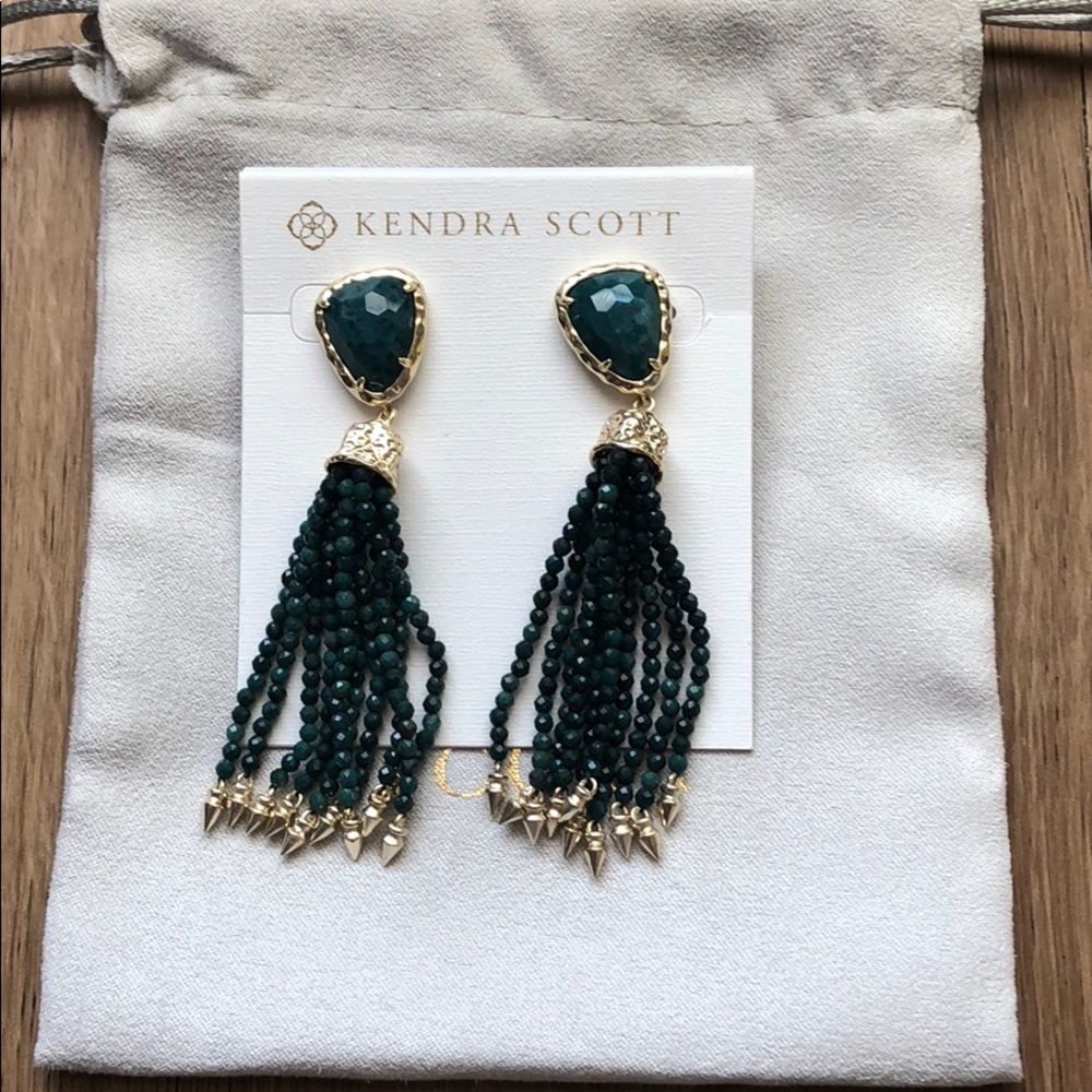 Kendra Scott Green Ocean Jasper Blossom Earrings